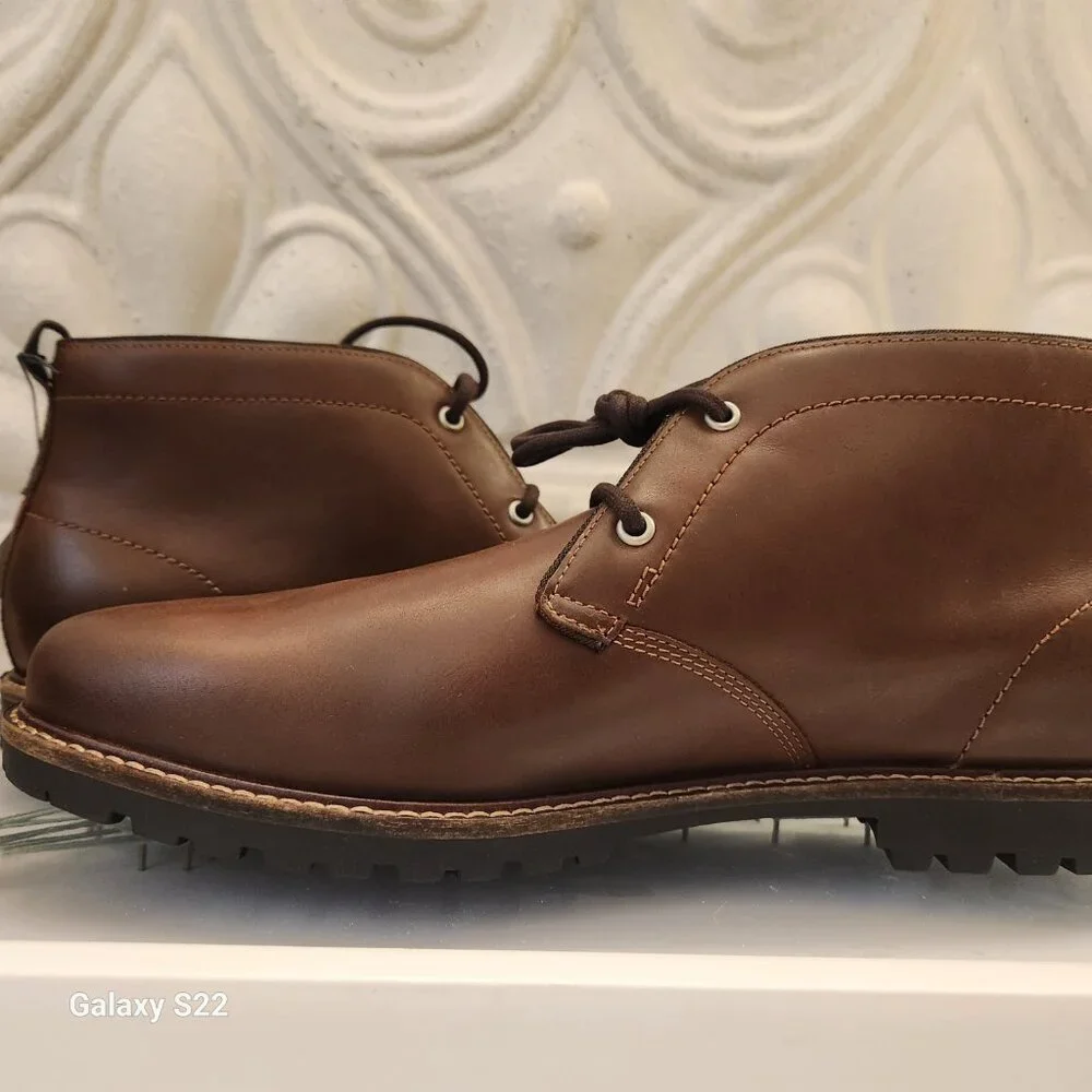 Cole Haan Midland Lug Chukka booties. Leather. NIB. Men's. Size 8.5